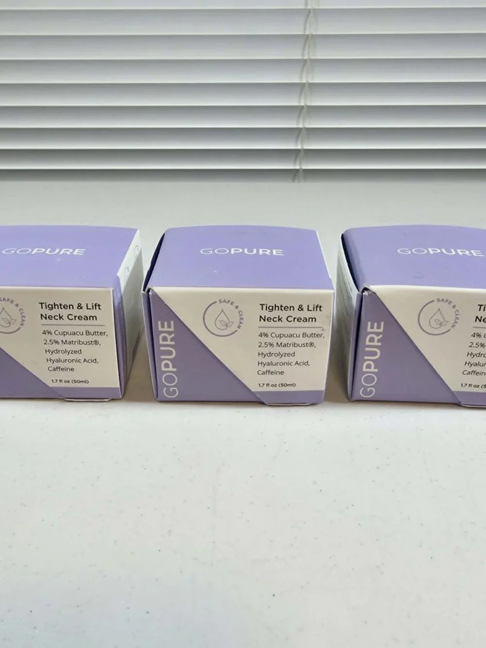 GOPURE BEAUTY TIGHTEN LIFT FIRMING NECK CREAM (3) 1.7 oz EXP 08/2028 NEW SEALED